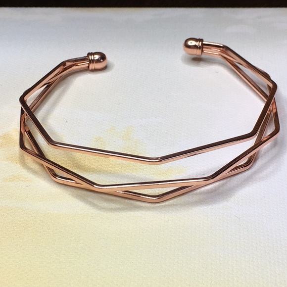 Rose Gold Plated Geometric Bracelet - Picture 5 of 6